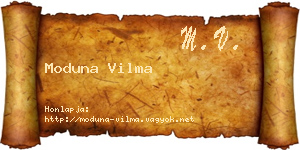 Moduna Vilma névjegykártya